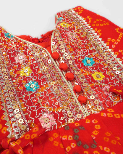 Bandhani Print Patiala Suit Set