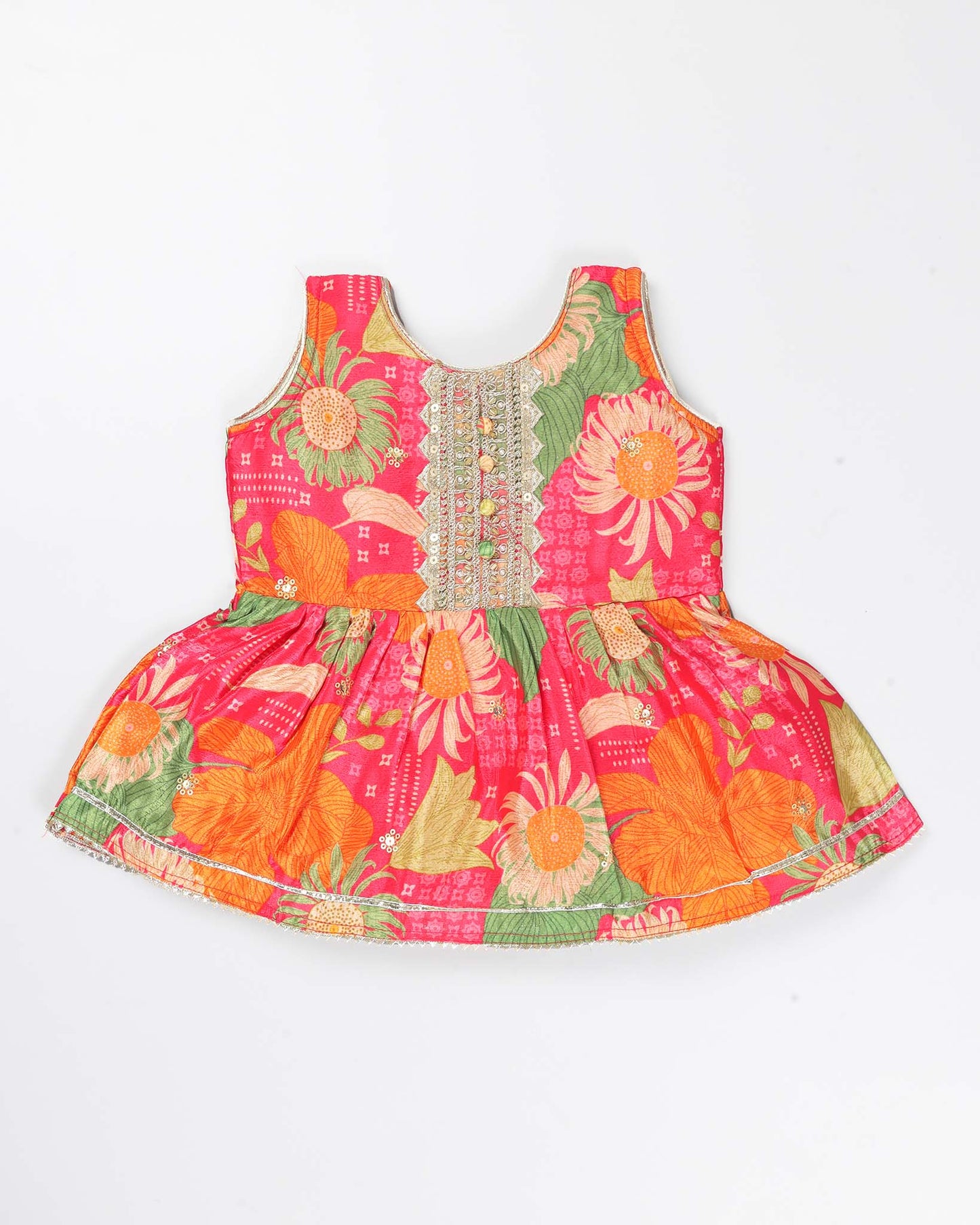 Floral Jaipuri Printed & Embroidered Sharara Set