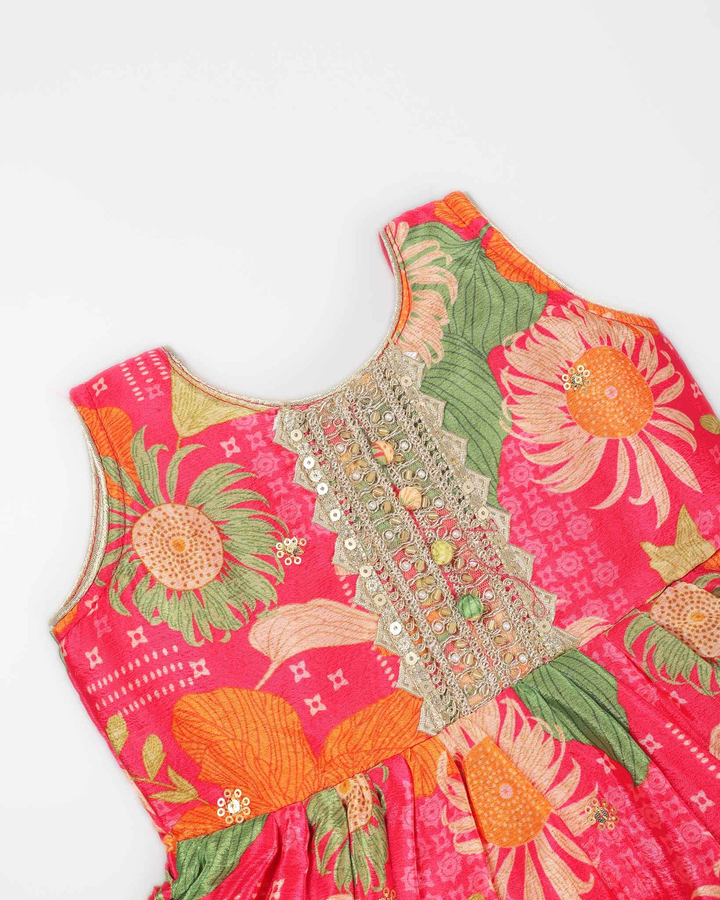 Floral Jaipuri Printed & Embroidered Sharara Set
