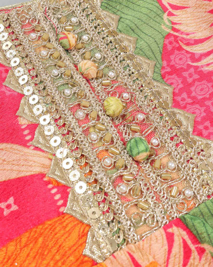 Floral Jaipuri Printed & Embroidered Sharara Set