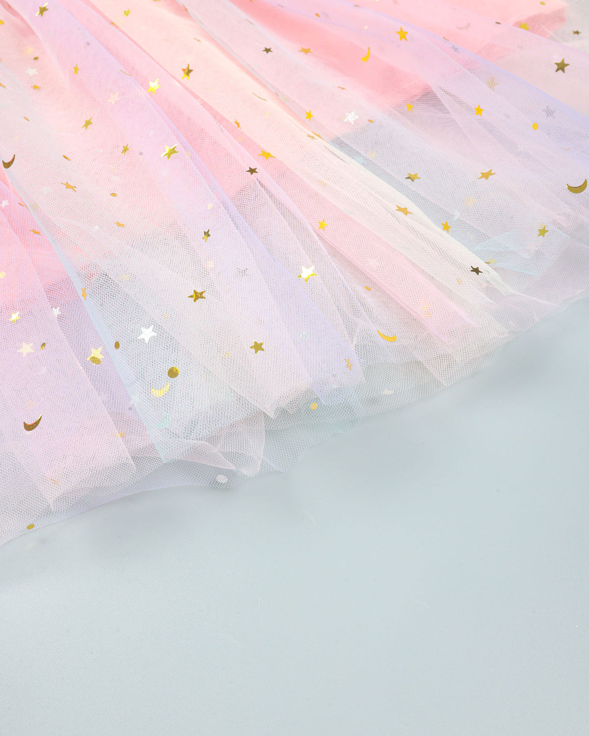 Star Foil Printed Dual Tone Tulle Frock