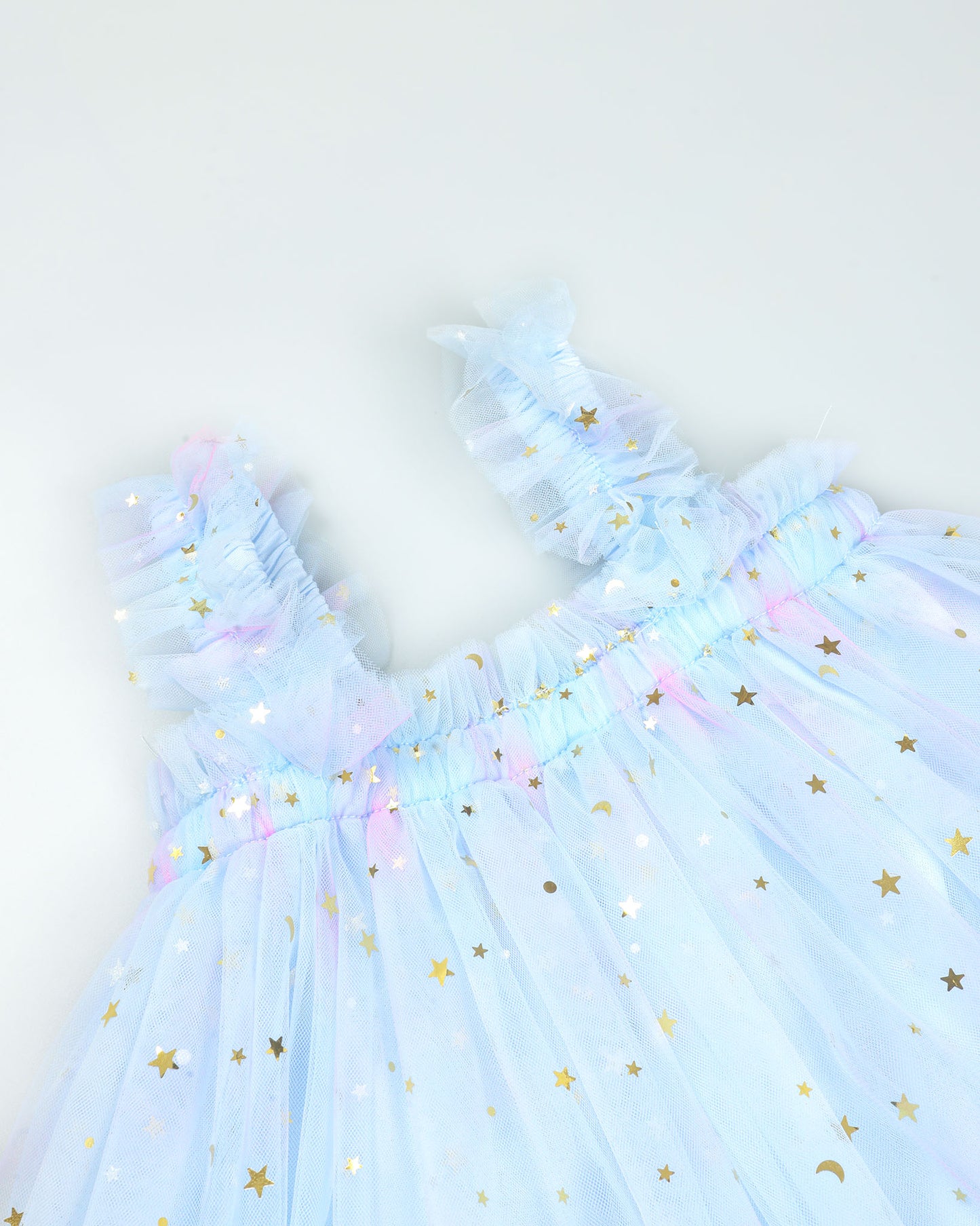 Star Foil Printed Dual Tone Tulle Frock