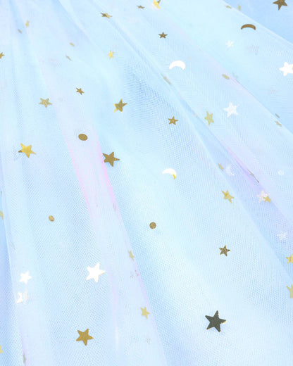 Star Foil Printed Dual Tone Tulle Frock