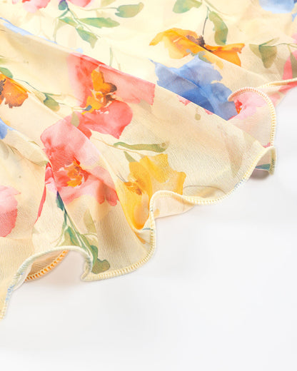 Multicolour Floral Printed Sleeveless Dress With Hat
