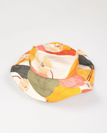 Water Abstract Printed Peplum Top With 3/4 Pant & Hat