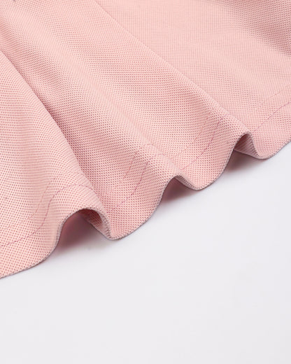 Bear Face Appliqued Tennis Dress With Contrasting Collar