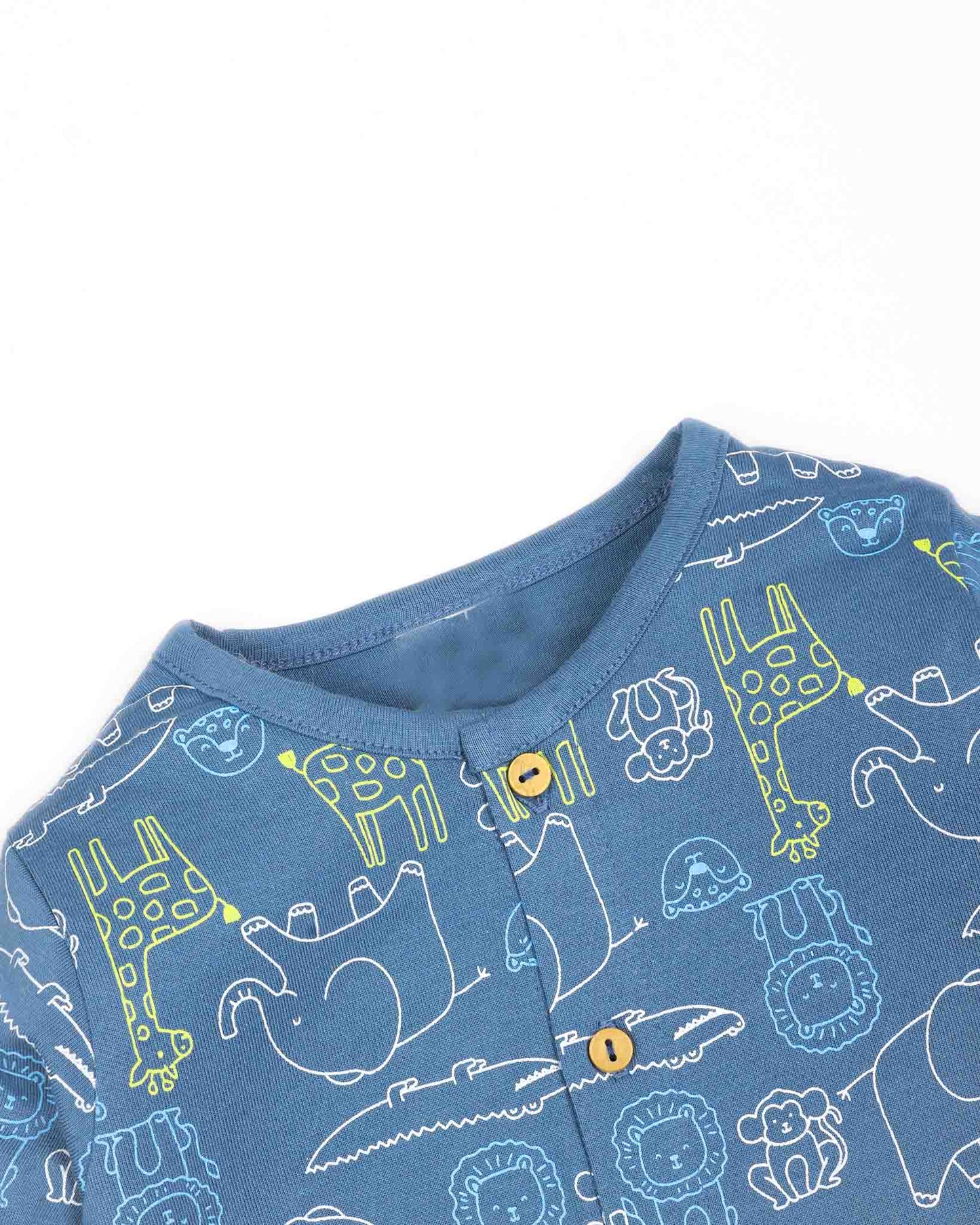 Front Open Jungle Animals Printed Full Sleeve Co-Ord Set