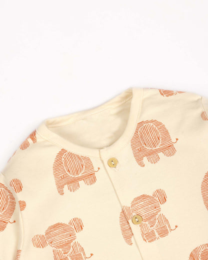 Front Open Baby Elle Printed Full Sleeve Co-Ord Set