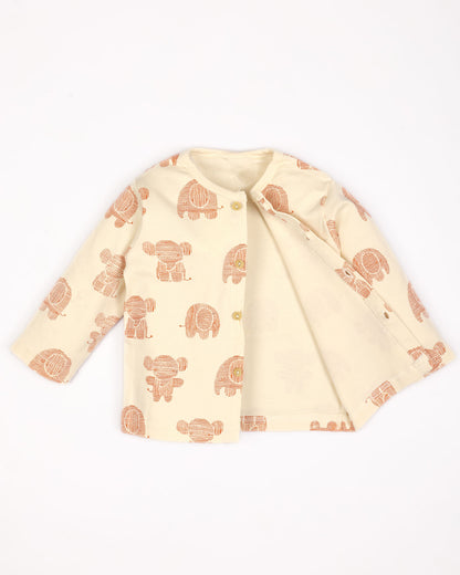 Front Open Baby Elle Printed Full Sleeve Co-Ord Set
