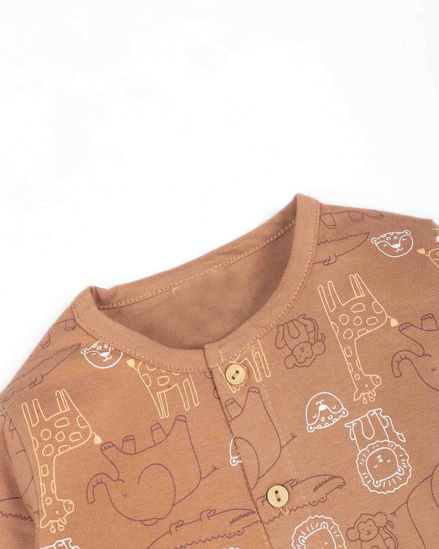 Front Open Jungle Animals Printed Full Sleeve Co-Ord Set