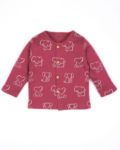 Front Open Baby Elle Printed Full Sleeve Co-Ord Set
