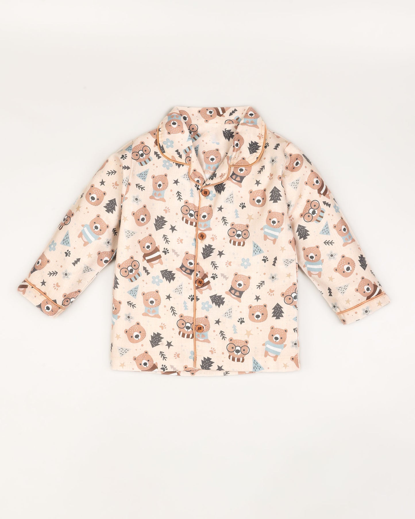 Bear In The Woods Printed Night Suit