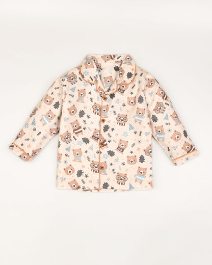 Bear In The Woods Printed Night Suit