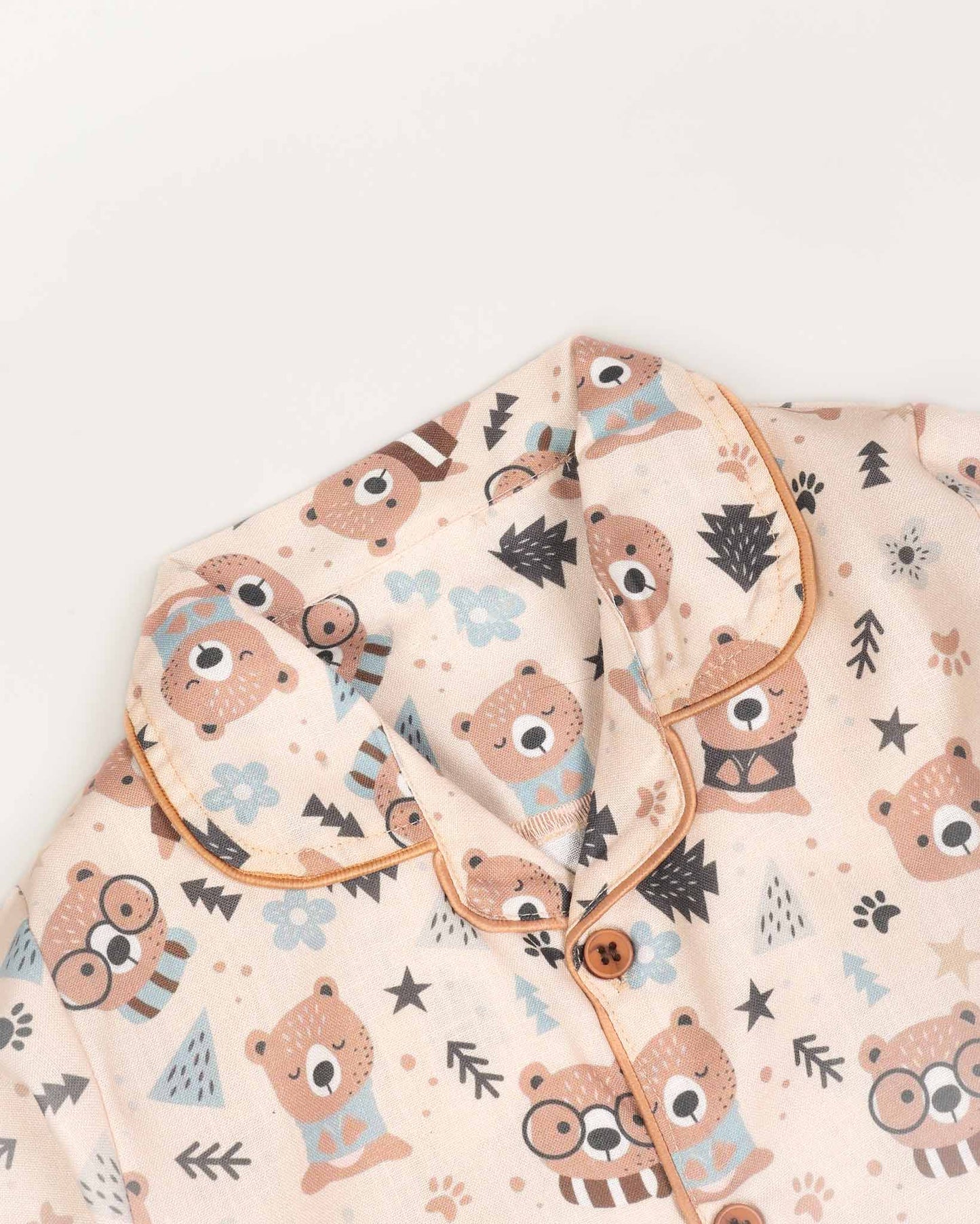 Bear In The Woods Printed Night Suit