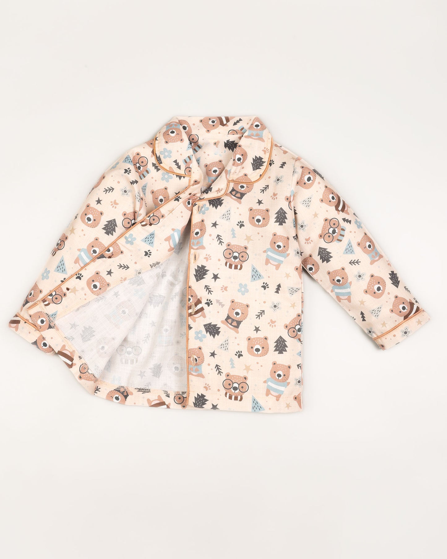 Bear In The Woods Printed Night Suit