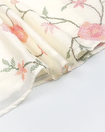 Floral Embroidered Flared Top With Pleated Plazo