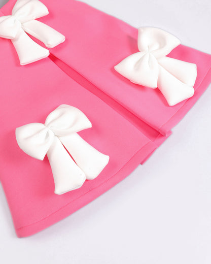 Sleeveless A-Line Frock With Contrasting Bow Details