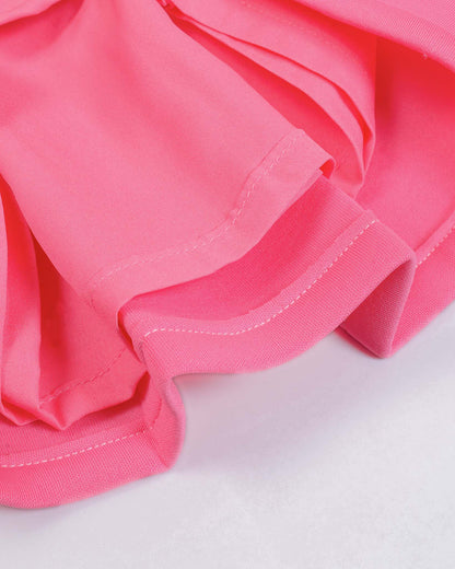 Sleeveless A-Line Frock With Contrasting Bow Details