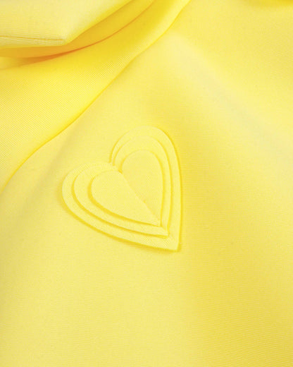 3d Heart Applique Sleeveless Frock With Big Bow