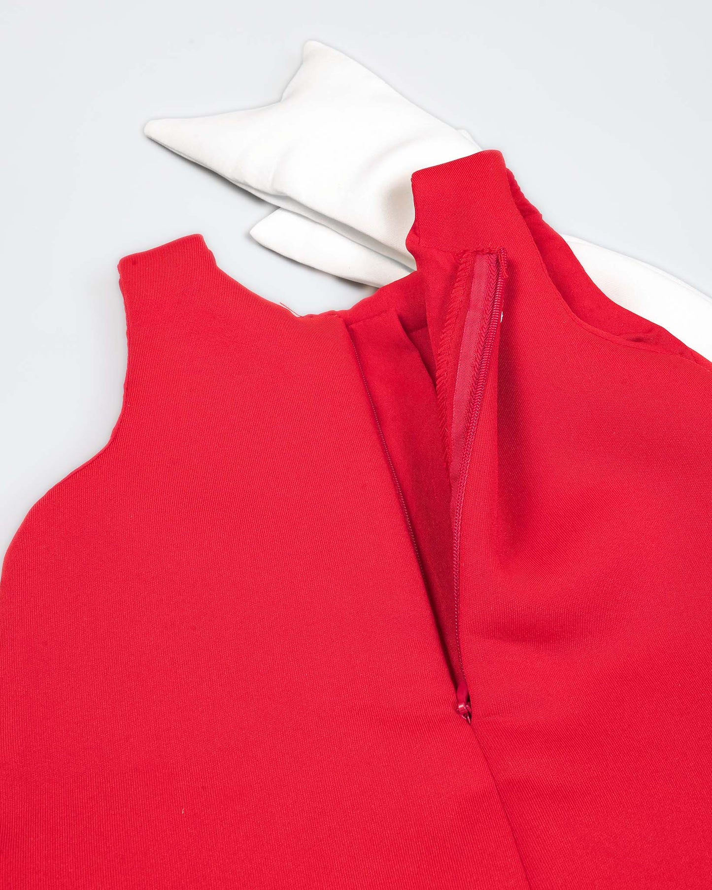 3d Layered Hem Sleeveless A-Line Dress With Shoulder Bow Detail