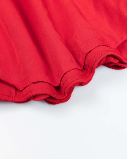 3d Layered Hem Sleeveless A-Line Dress With Shoulder Bow Detail