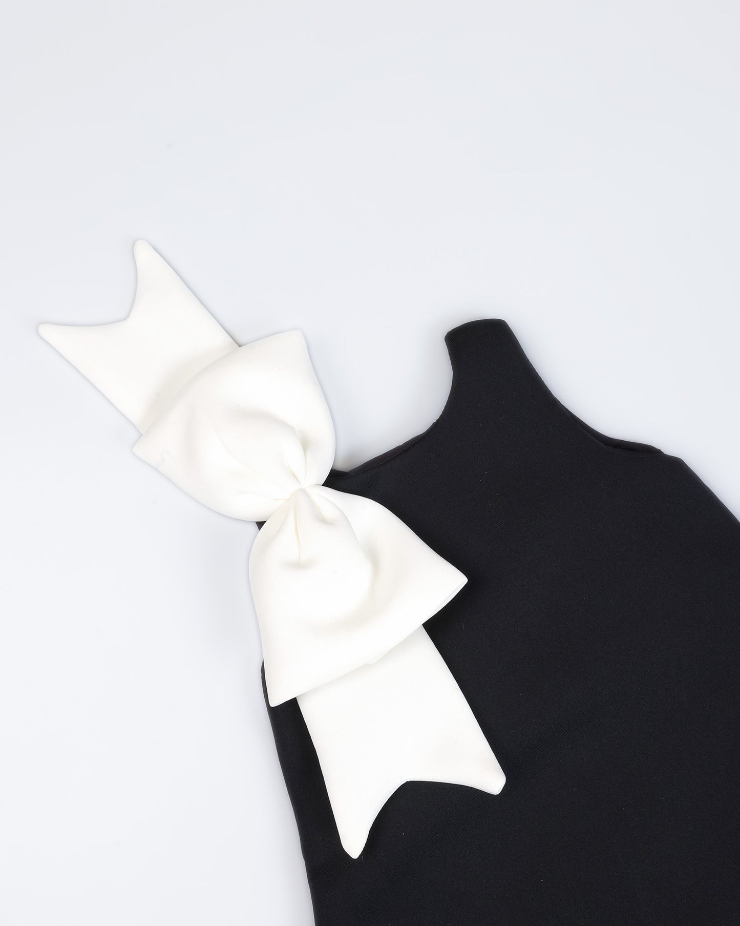 3d Layered Hem Sleeveless A-Line Dress With Shoulder Bow Detail