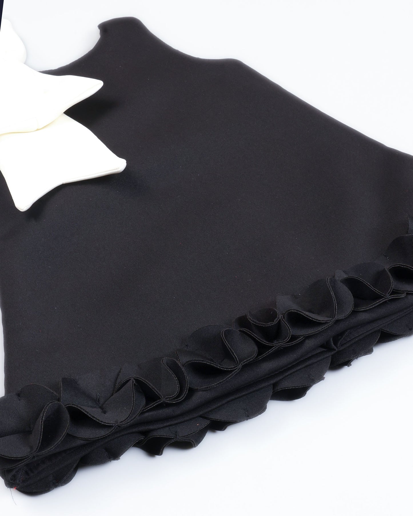 3d Layered Hem Sleeveless A-Line Dress With Shoulder Bow Detail