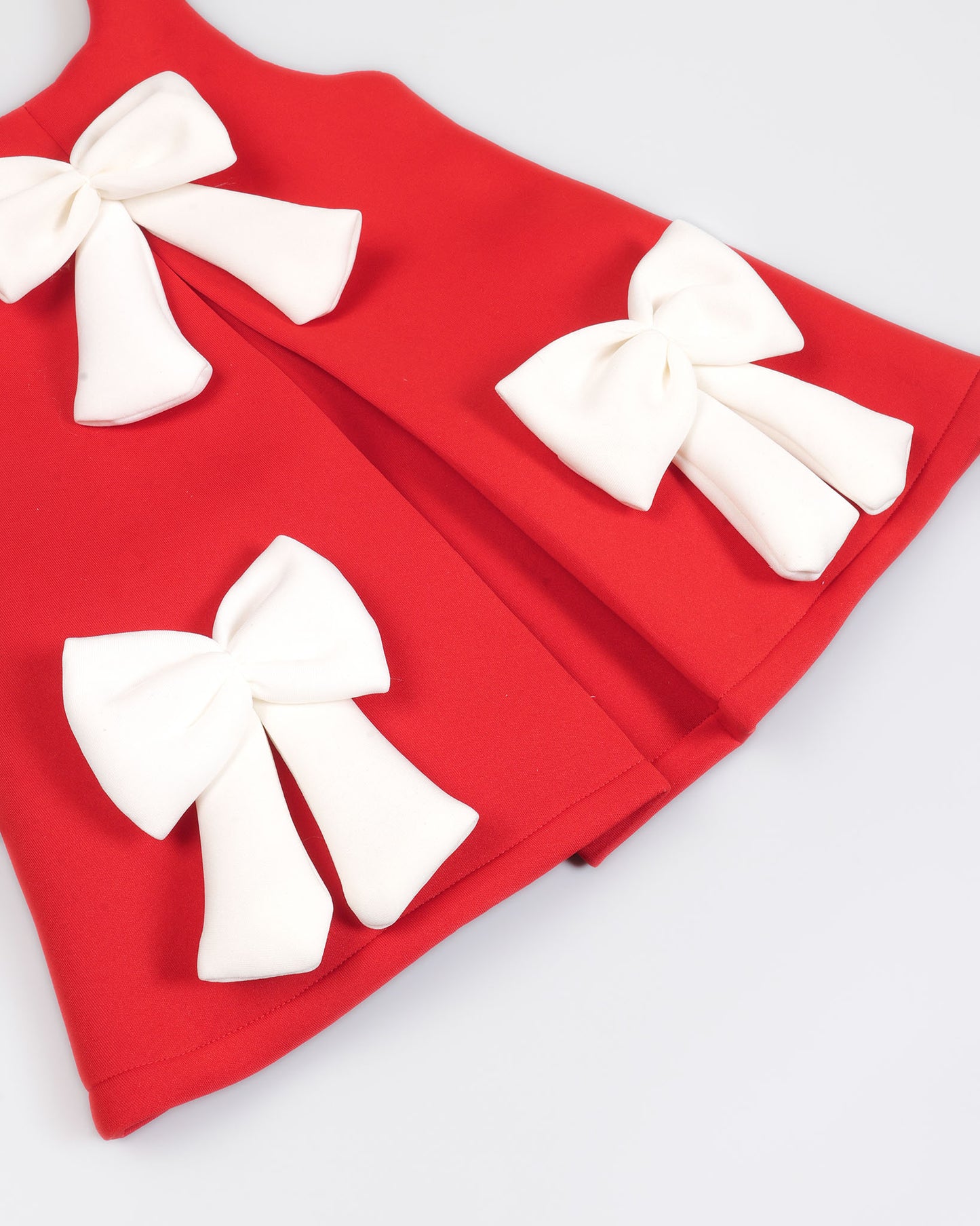 Sleeveless A-Line Frock With Contrasting Bow Details