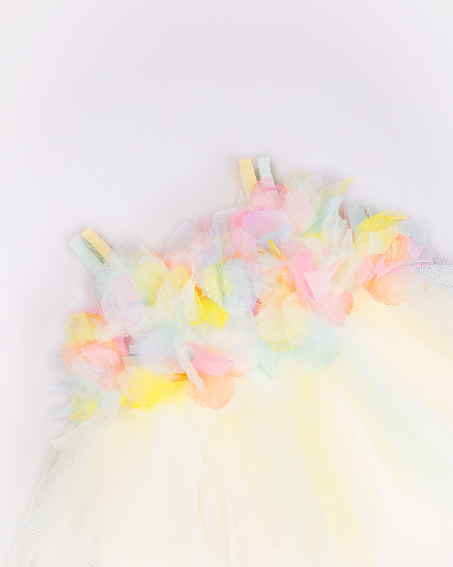 Floral 3d Ruffel Tulle Overlapping Frock Dress