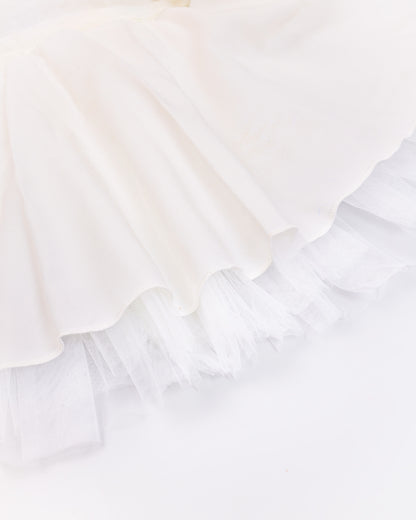 Floral 3d Ruffel Tulle Overlapping Frock Dress