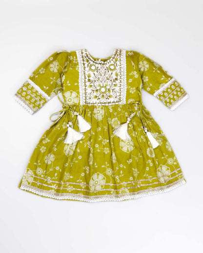 Floral Printed A-Line Kurti & Straight Plazo Set