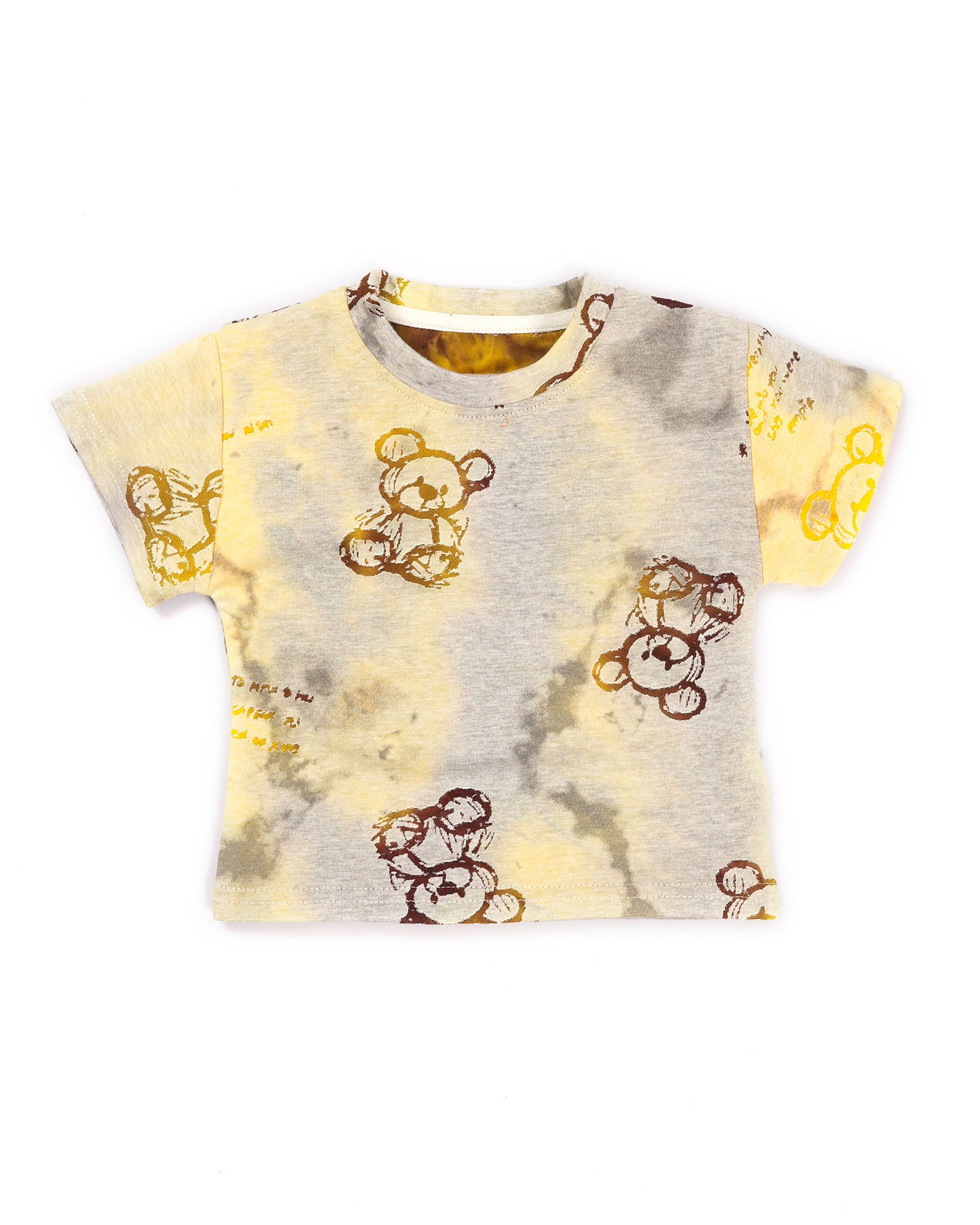 Textured Bear Face Tie-Dye T-Shirt & Denim Co-ord Set