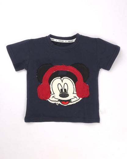 Mickey Mouse Appliquéd T-Shirt & Denim Co-ord Set