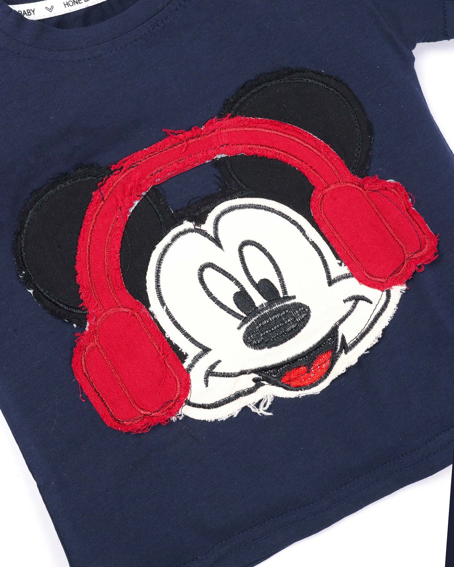 Mickey Mouse Appliquéd T-Shirt & Denim Co-ord Set