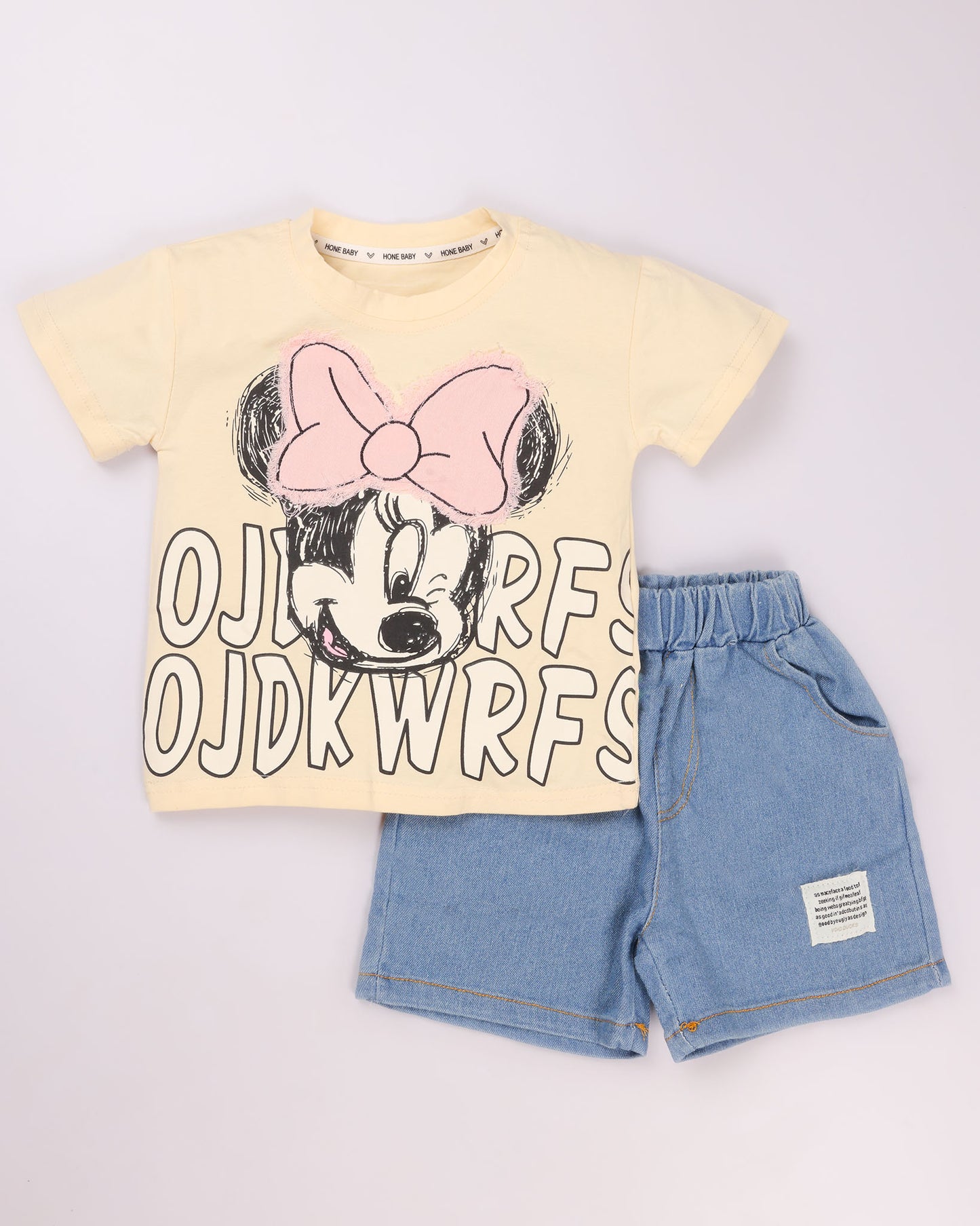 Minnie Mouse Appliquéd T-Shirt & Denim Co-ord Set