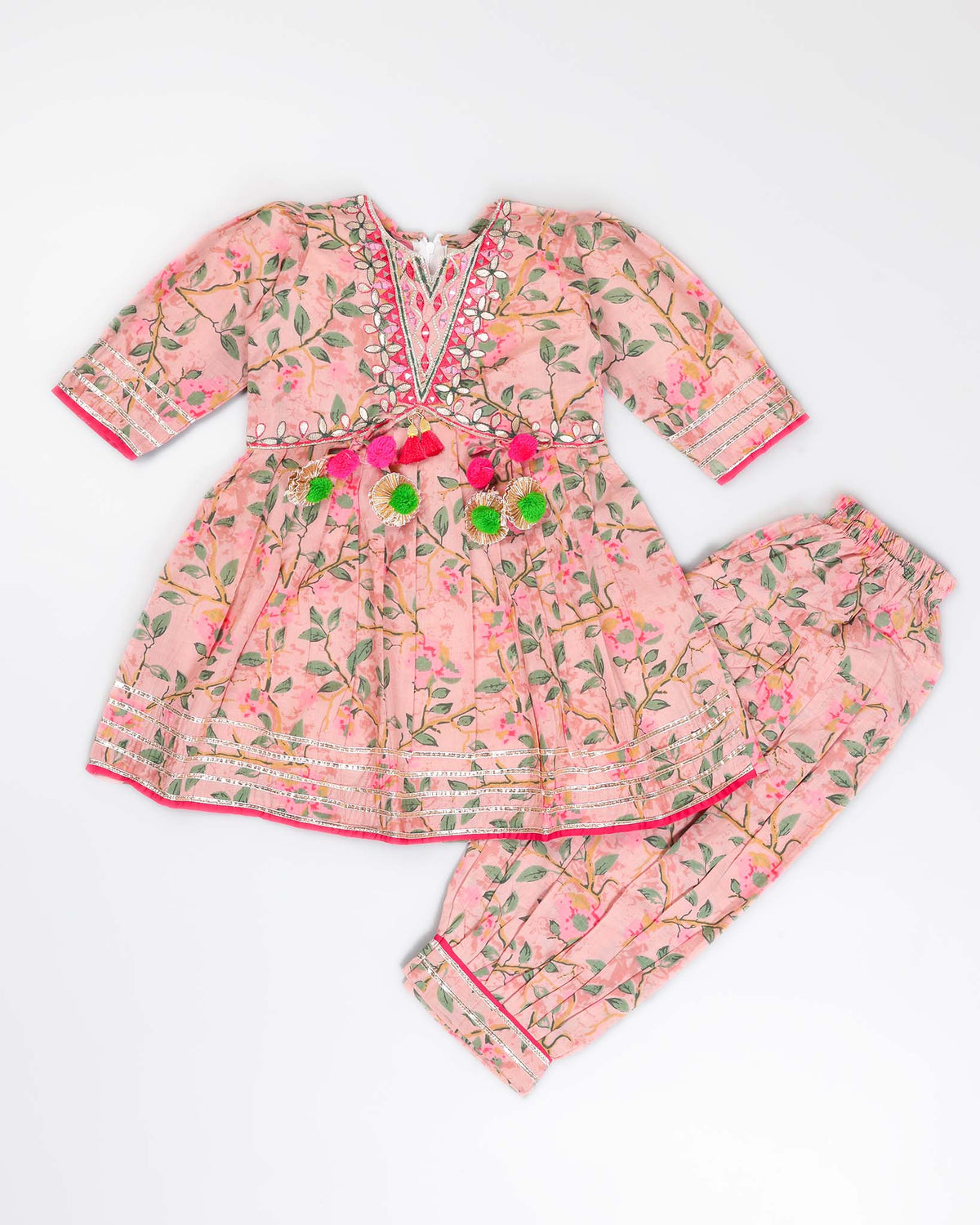 Lattice Jaipuri Printed Kurti / Patiala Set
