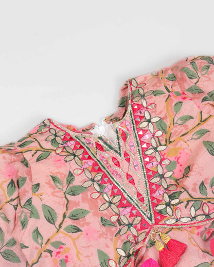 Lattice Jaipuri Printed Kurti / Patiala Set
