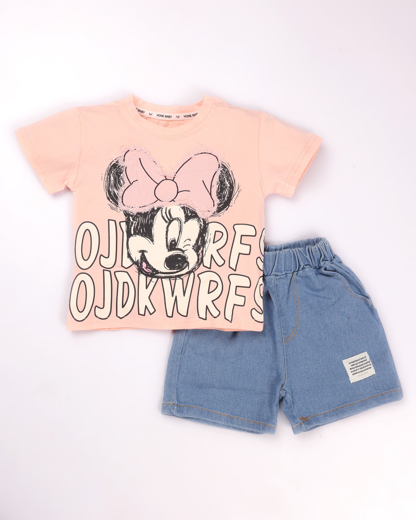 Minnie Mouse Appliquéd T-Shirt & Denim Co-ord Set