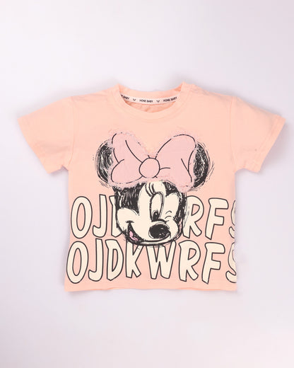 Minnie Mouse Appliquéd T-Shirt & Denim Co-ord Set