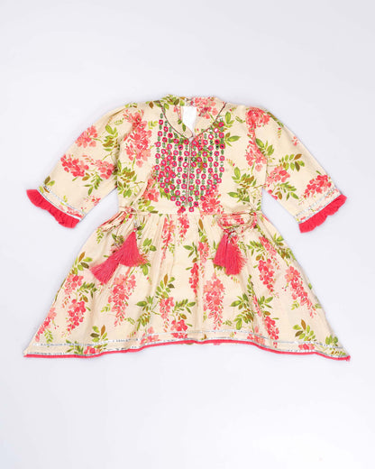 Floral Printed Peplum Kurti / Patiala Set