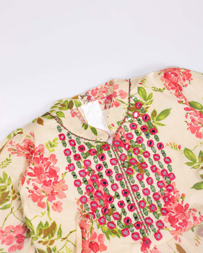 Floral Printed Peplum Kurti / Patiala Set