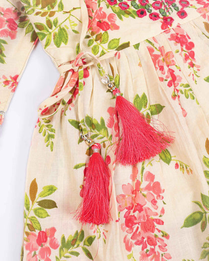 Floral Printed Peplum Kurti / Patiala Set