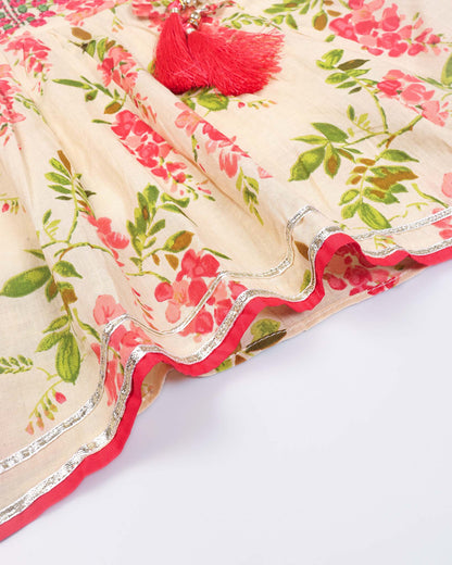 Floral Printed Peplum Kurti / Patiala Set
