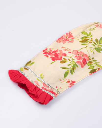 Floral Printed Peplum Kurti / Patiala Set