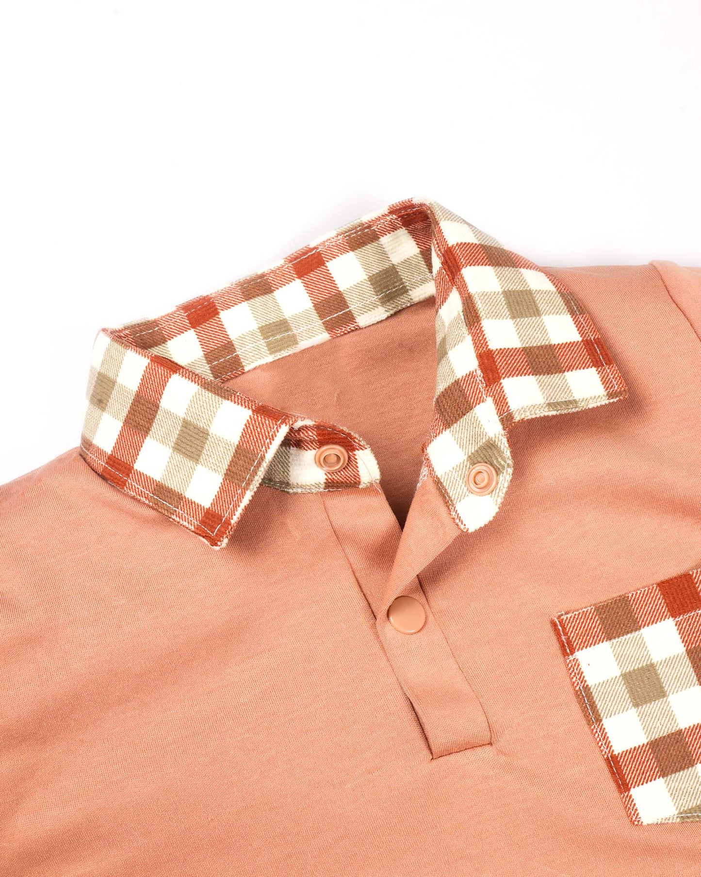 Check Textured Polo T-Shirt & Shorts Co-ord Set