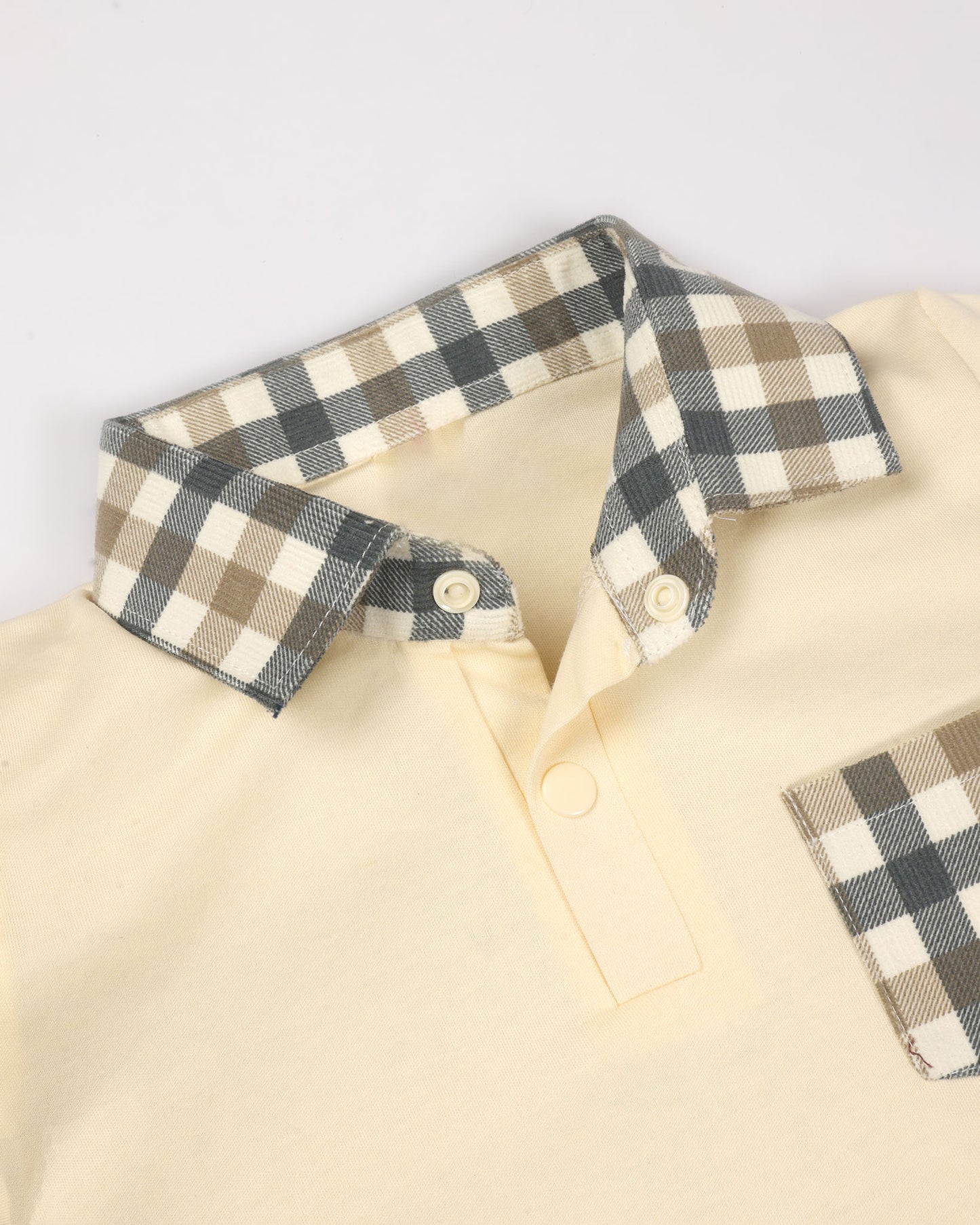 Check Textured Polo T-Shirt & Shorts Co-ord Set