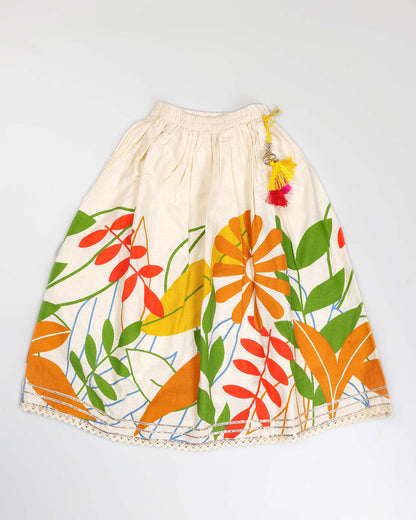 Botanical Printed Indo-Western Top & Flared Lehenga Set