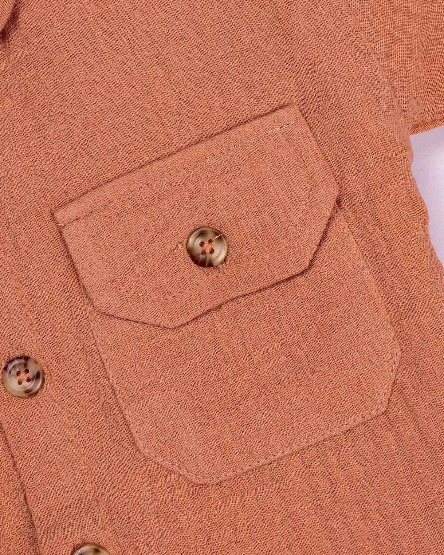 Solid Popcorn Textured Muslin Shorts Co-ord Set