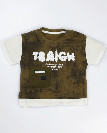 Dual Tone Camo Printed Co-ord Set with Cargo Style Pocket Details