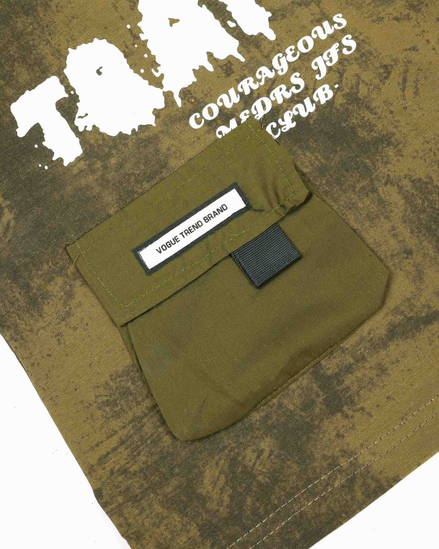 Dual Tone Camo Printed Co-ord Set with Cargo Style Pocket Details